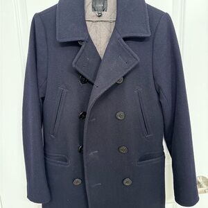 J. Crew Men's Deep Blue Peacoat